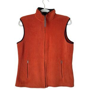Old Navy Full Zip Fleece Vest Orange Mockneck- Women's Size Large